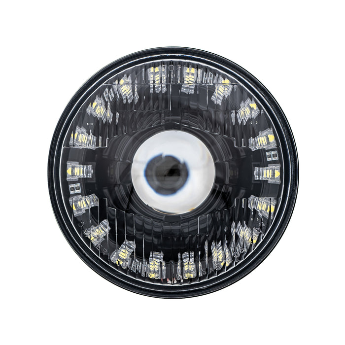 High/Low Beam Black 30W LED 575 with Modern Switchback Halo with Original Glass