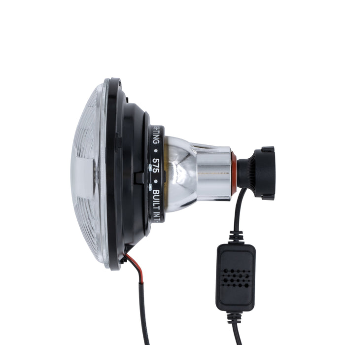 High/Low Beam Black 30W LED 575 with Modern Switchback Halo with Original Glass