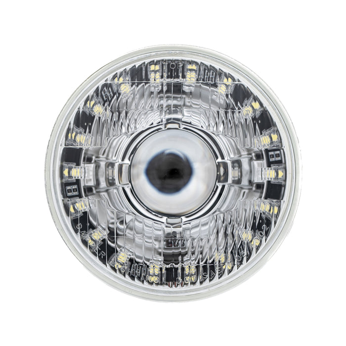 Low Beam Chrome 30W LED 575 with Modern Switchback Halo with Original Glass